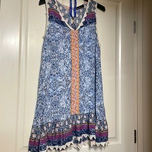 Bohemian Summer Dress with Necklace and Bracelet